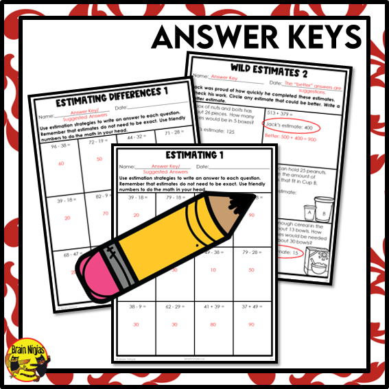 Estimation Within 1000 Math Worksheets | Addition and Subtraction | Paper | Grade 3