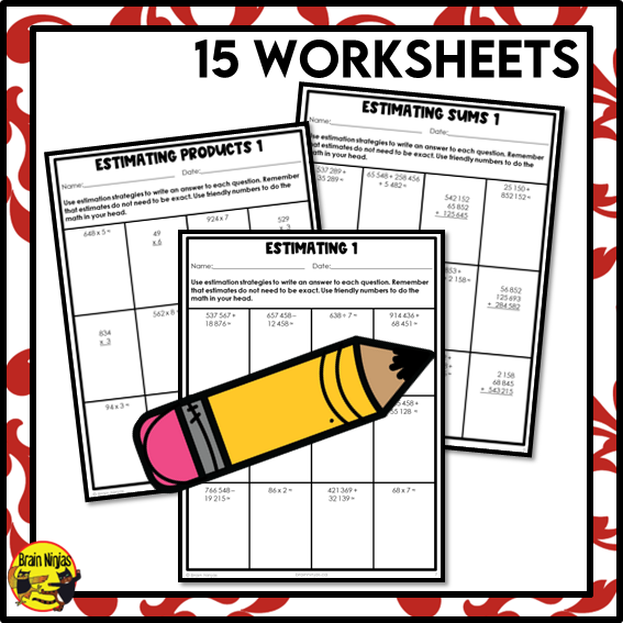Estimation to Millions Math Worksheets | All Operations | Paper | Grade 5