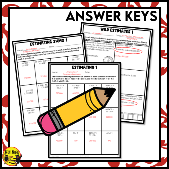 Estimation to Millions Math Worksheets | All Operations | Paper | Grade 5