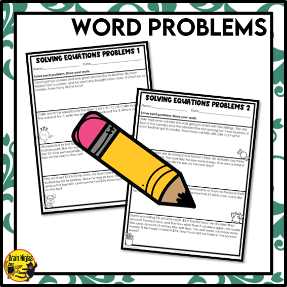 Solving Equations Order of Operations With Exponents Math Worksheets | Paper | Grade 6