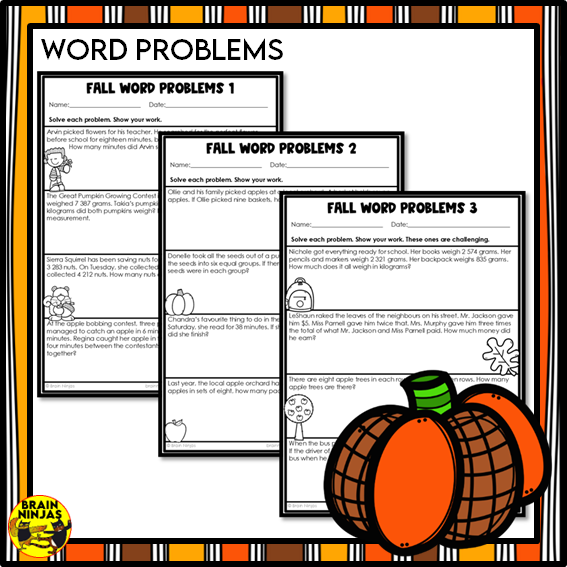 Fall Math Worksheets Numbers to 1 000 000 | Paper
