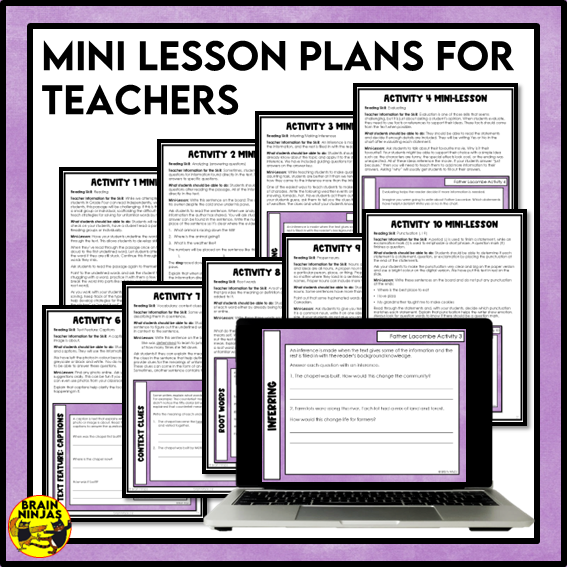 Father Lacombe's Chapel Reading Comprehension Activities | Paper and Digital