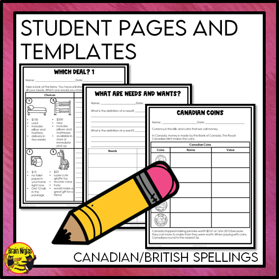Financial Literacy | Health and Wellness Unit | Paper and Digital | Grades 1 to 3