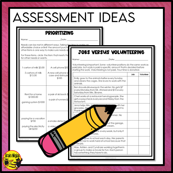 Financial Literacy | Health and Wellness Unit | Paper and Digital | Grades 1 to 3