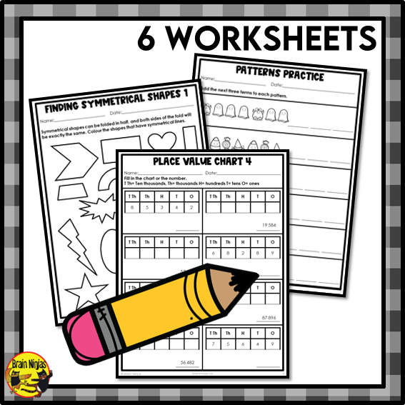 Free Math Worksheets Numbers to 10 000 | Paper | Grade 4