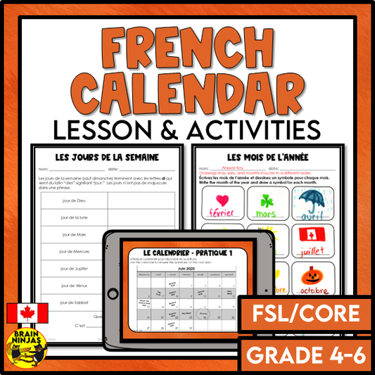 French Calendar Activities | Paper and Digital