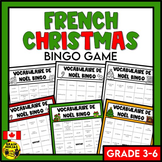 French Christmas Bingo Vocabulary | Paper