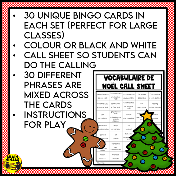 French Christmas Activity Bundle for FSL or French Core Classes | Paper and Digital