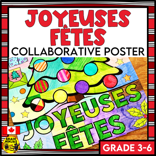 French Joyeuses Fêtes Christmas Collaborative Poster | Paper