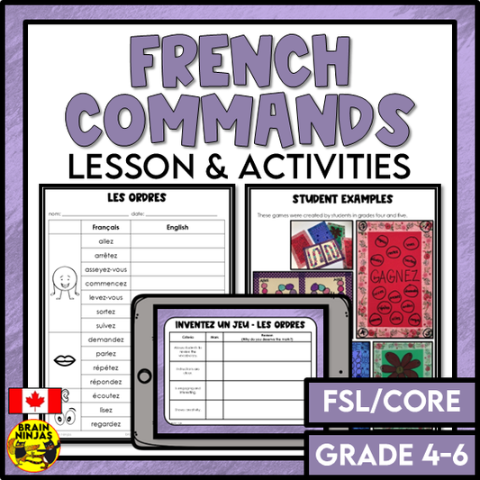 French Commands Impératif les ordres en classe | Paper and Digital