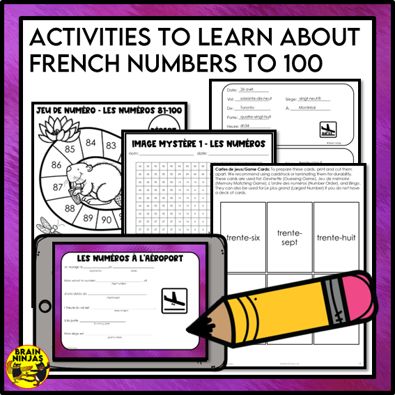 French Number Activities | Paper and Digital