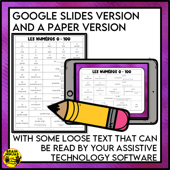 French Number Activities | Paper and Digital