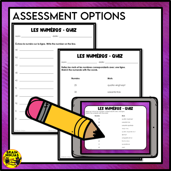 French Number Activities | Paper and Digital