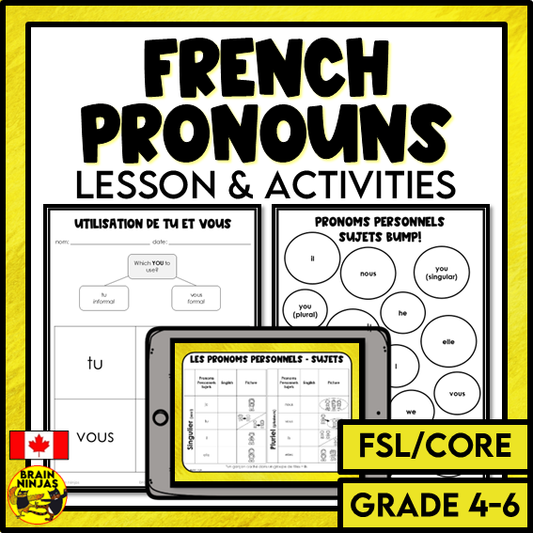 French Pronouns Les pronoms personnel | Paper and Digital