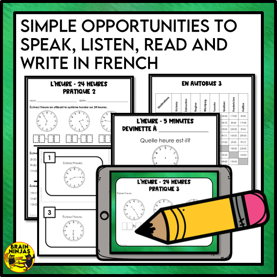 French Time Activities | Paper and Digital