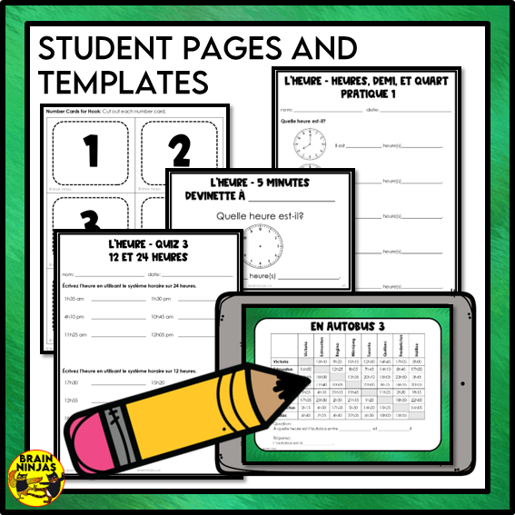 French Time Activities | Paper and Digital