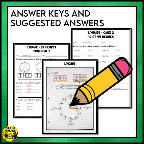 French Time Activities | Paper and Digital