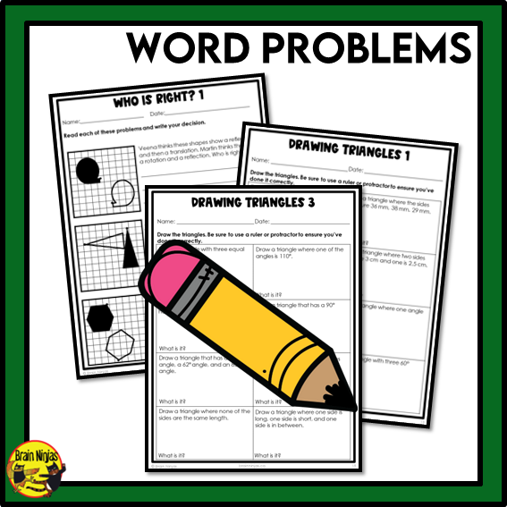 Saskatchewan Aligned Geometry Math Worksheets Bundle | Paper | Grade 6