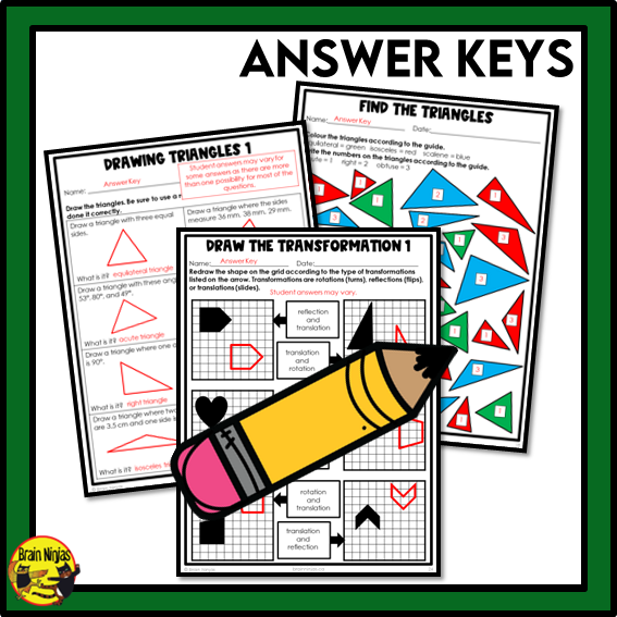 Saskatchewan Aligned Geometry Math Worksheets Bundle | Paper | Grade 6