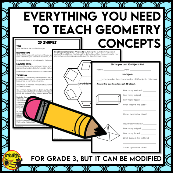 Geometry Interactive Math Unit | Paper | Grade 3