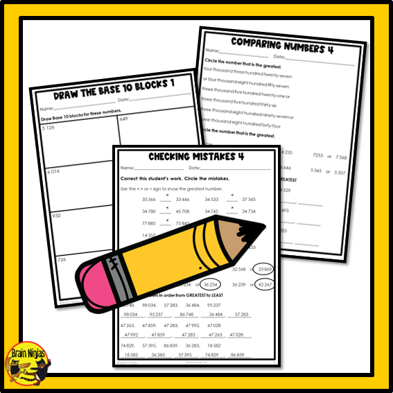 British Columbia Aligned Number Math Worksheets Bundle | Paper | Grade 4
