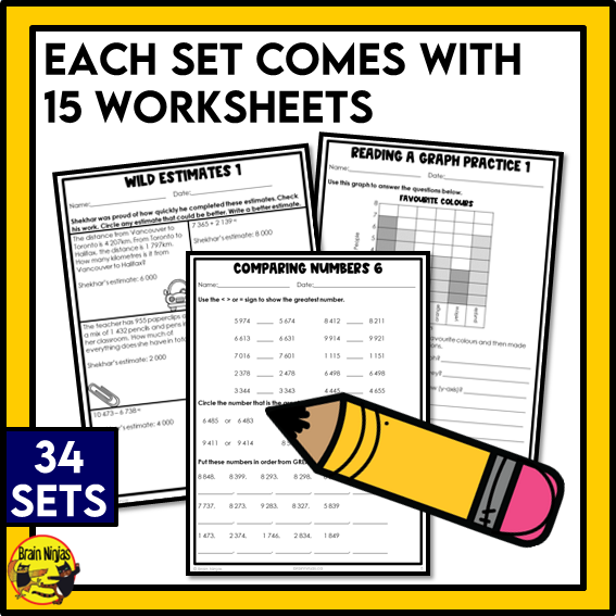 British Columbia Aligned Math Worksheets Full Year Bundle | Paper | Grade 4