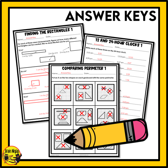 British Columbia Aligned Time and Measurement Math Worksheets Bundle | Paper | Grade 4