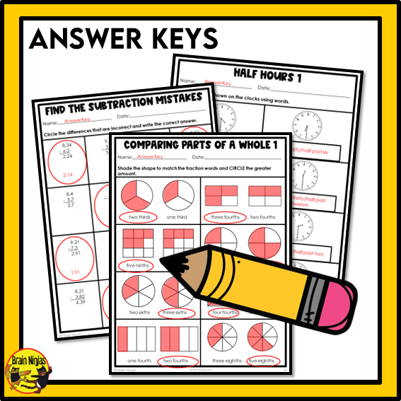 British Columbia Aligned Math Worksheets Full Year Bundle | Paper | Grade 4
