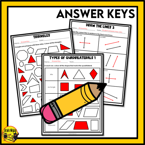 British Columbia Aligned Geometry Math Worksheets Bundle | Paper | Grade 4