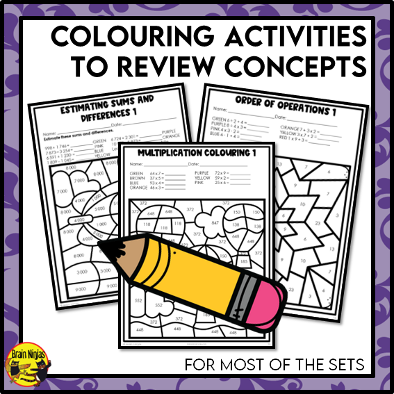 Math Worksheets Full Year Bundle With Concepts and Holidays | Paper | Grade 4