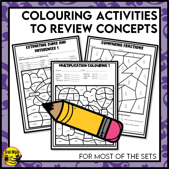 Math Worksheets Full Year Bundle With Concepts Only | Paper | Grade 4