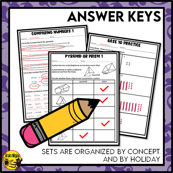 Math Worksheets Full Year Bundle With Concepts Only | Paper | Grade 4