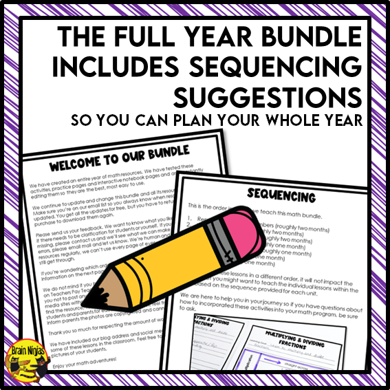 Year Long Math Interactive Math Unit Bundle | Paper | Grade 5 Grade 6