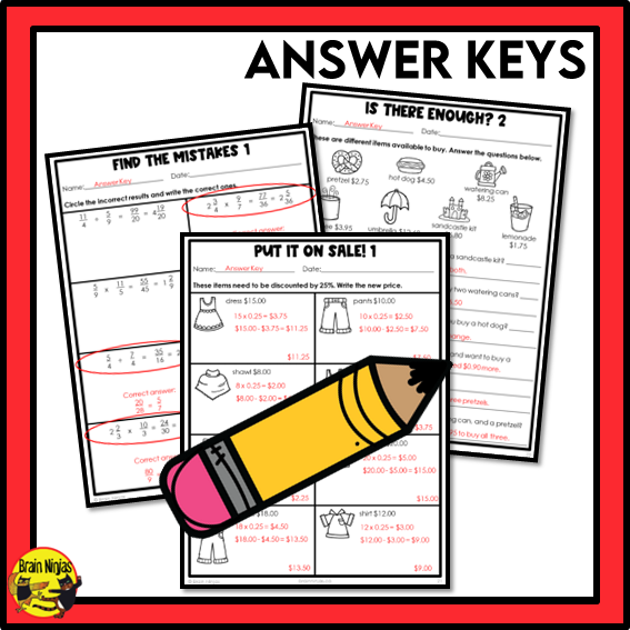 Alberta Math Curriculum Decimals and Fractions Worksheets Bundle | Paper | Grade 6