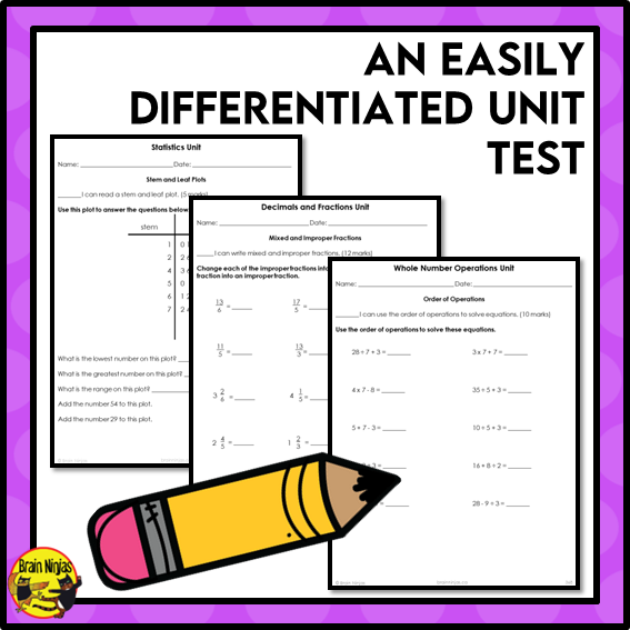 Year Long Math Interactive Math Unit Bundle | Paper | Grade 6