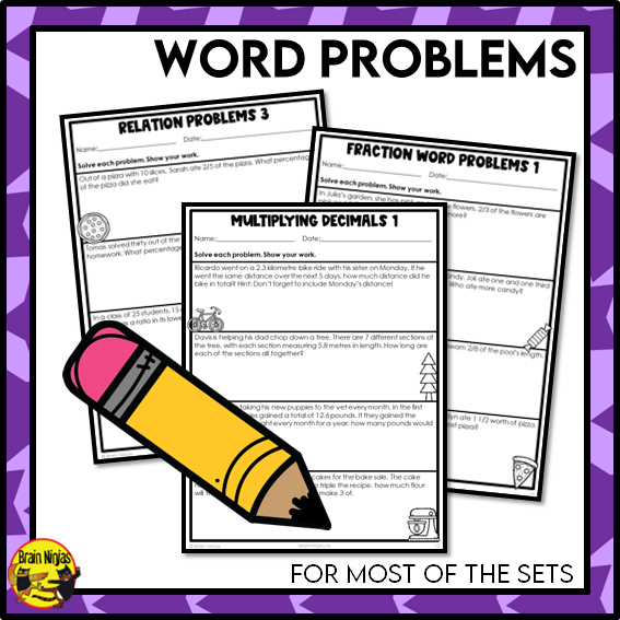 Math Worksheets Full Year Bundle With Concepts Only | Paper | Grade 6