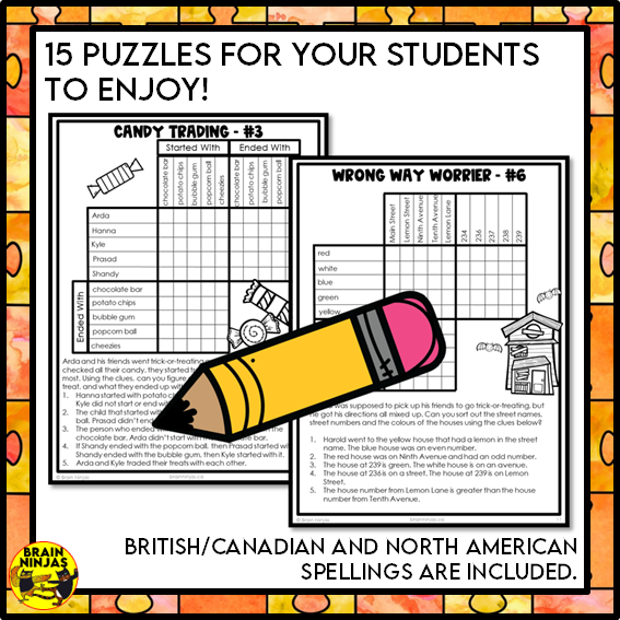 Halloween Logic Puzzles | Paper and Digital