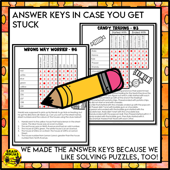 Halloween Logic Puzzles | Paper and Digital