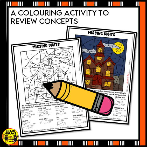Halloween Math Worksheets Numbers to 1 000 000 Paper