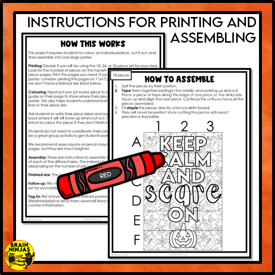 Halloween Collaborative Poster Be Calm and Scare On | Paper