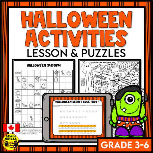 Halloween Reading, Writing and Puzzle Activities | Paper and Digital