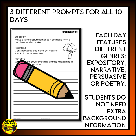Halloween Writing Prompts | Paper and Digital