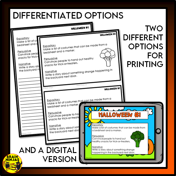 Halloween Writing Prompts | Paper and Digital