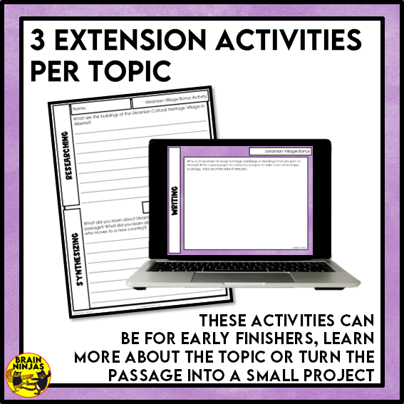 Historical Landmarks Social Studies Reading Comprehension Activities | Paper and Digital