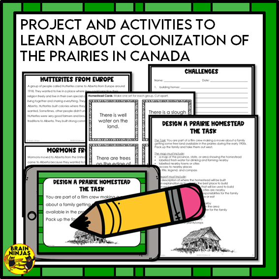 Design A Prairie Homestead Colonists in Early Canada Project Based Learning | Paper and Digital