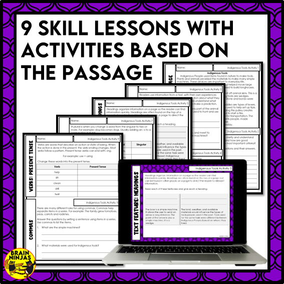 Indigenous Tools Reading Comprehension Activities | Paper and Digital