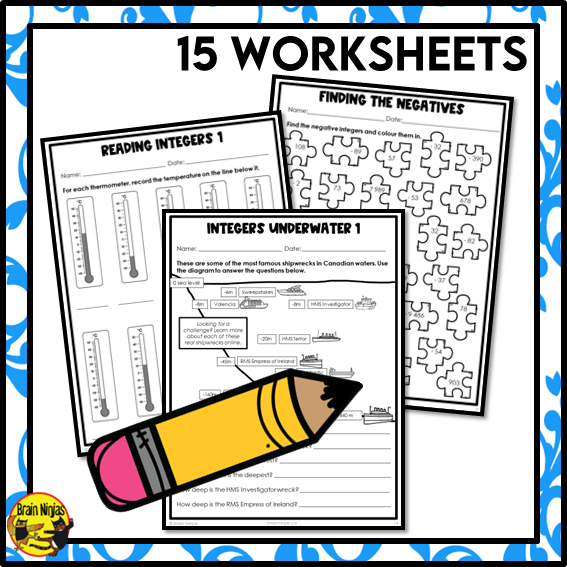 Introducing Integers Math Worksheets | Paper | Grade 6
