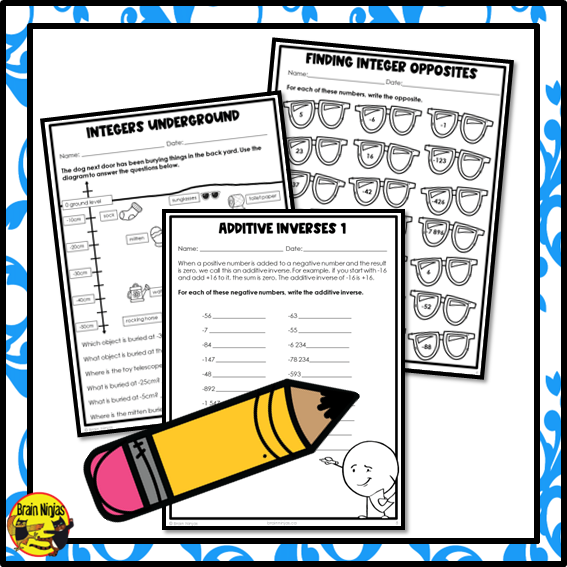 Introducing Integers Math Worksheets | Paper | Grade 6