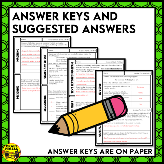 Invasive Plants Reading Comprehension Activities | Paper and Digital