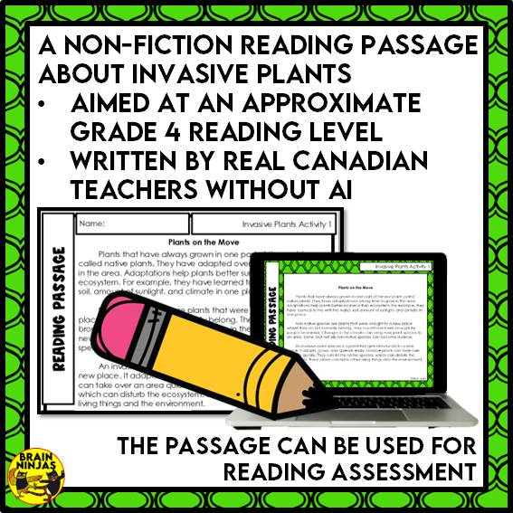Invasive Plants Reading Comprehension Activities | Paper and Digital